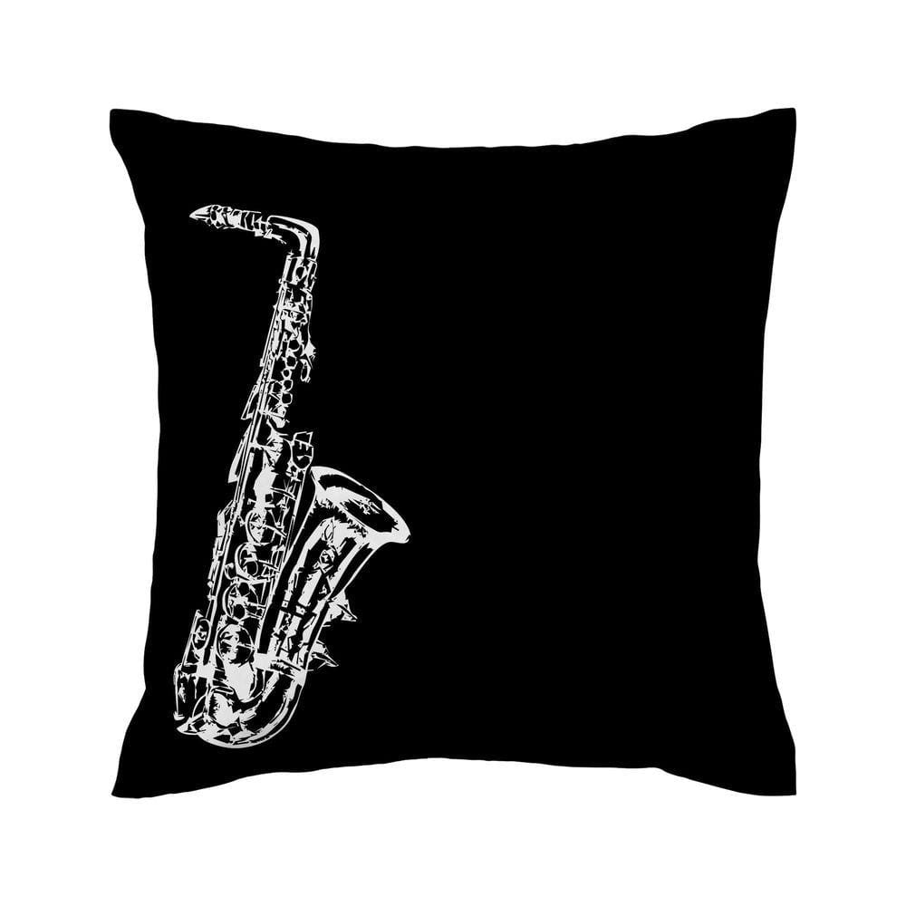 Capa De Almofada Vivain Preta Saxofone