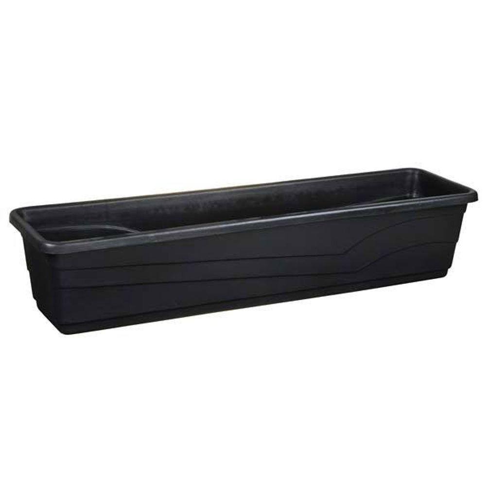 Vaso Floreira Jardineira 80 x 21 cm - 23 Litros - Cor Preta