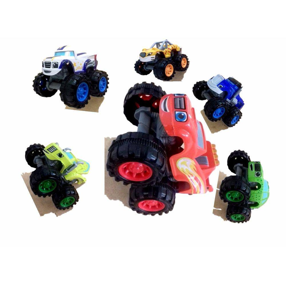 6 Carrinhos De Fricçao de corrida Blaze Monster Machine Racer Brinquedo