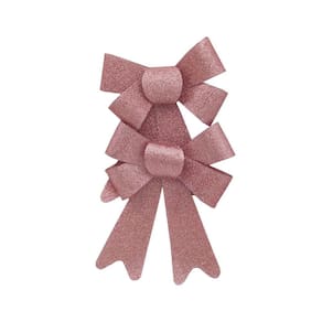 Laço Para Árvore de Natal Le Pvc Laminado 14x19cm Rosé Gold