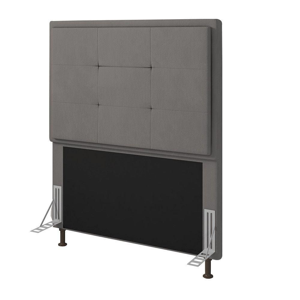 Cabeceira Onix Cama Box Solteiro 90cm Suede Grafite