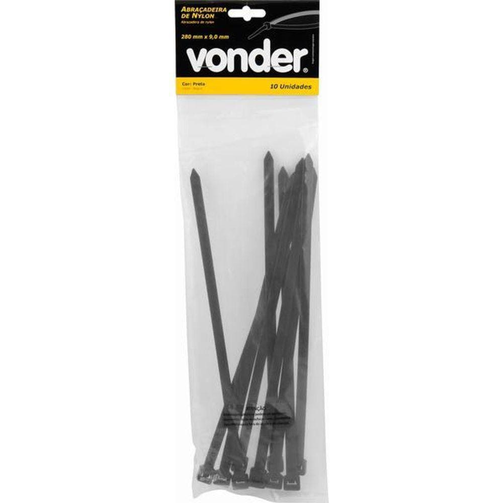 Abrac De Nylon 280X9,0 Preta Conjunto C/ 10 Peças Vonder