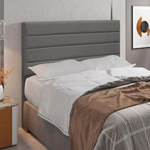 Cabeceira Rubi Cama Box Casal 140cm Suede Grafite