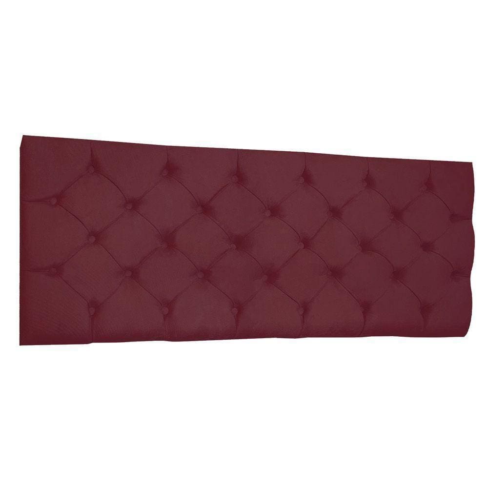 Cabeceira Painel Capitonê Casal 1,40m Jade Suede - Pallazio Cor Marsala