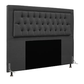 Cabeceira Turquesa Cama Box Casal 140cm Linho Grafite