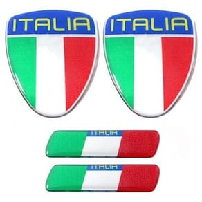 Kit Adesivo Emblema Resinado Coluna Porta Fiat Italia 6Pçs