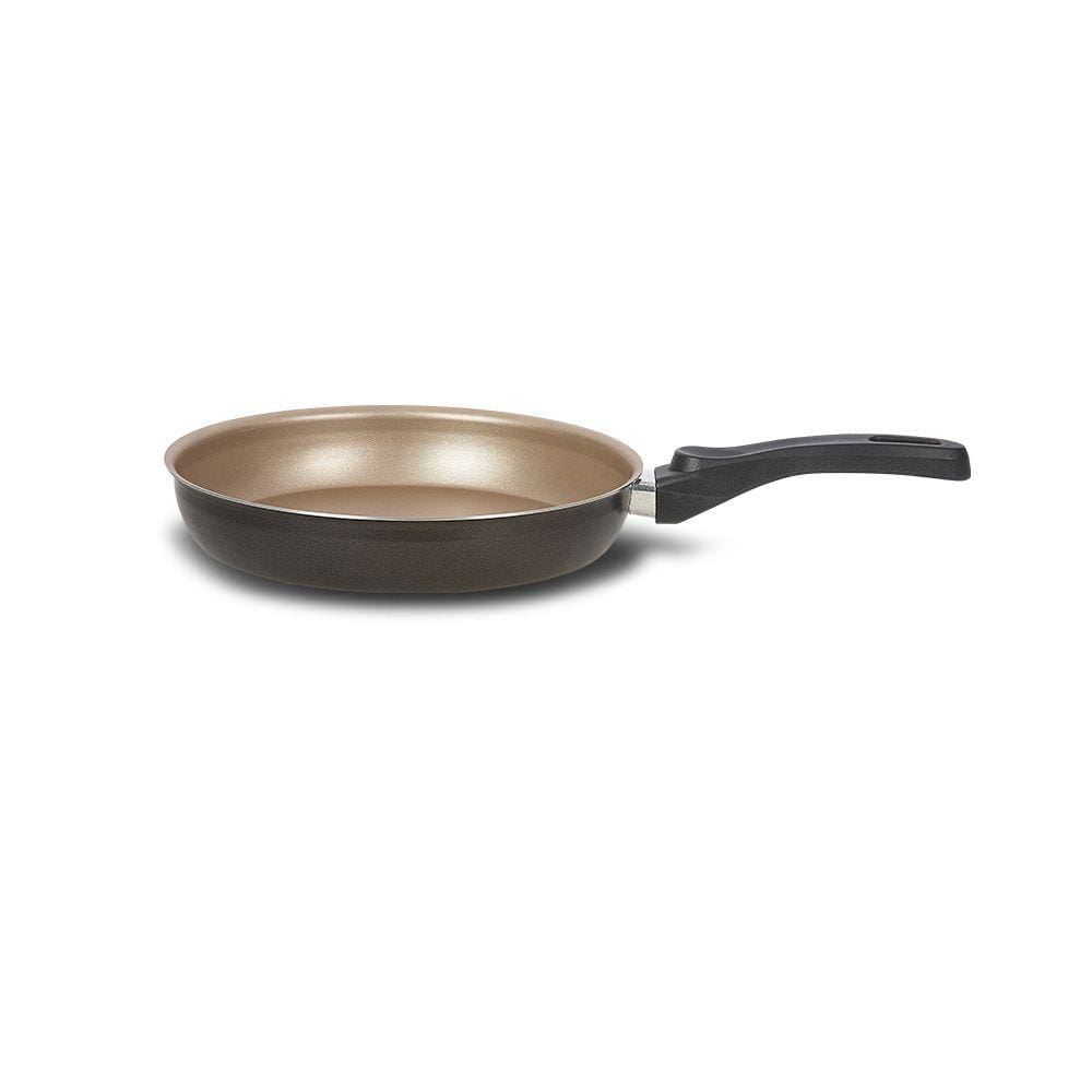 Frigideira Reta Antiaderente s/ Tampa Preta e Creme 22 cm - Alumínio Brasilar
