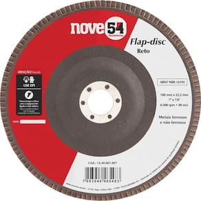 Flap Disc 7" G40 Costado Fibra Reto P/ Aço Carbono Nove54