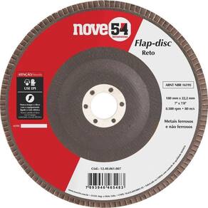 Flap Disc 7" G120 Costado Fibra Reto P/ Aço Carbono Nove54