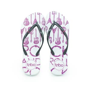 Chinelo Borracha Feminino Rock`n Roll Tiras Finas Confort