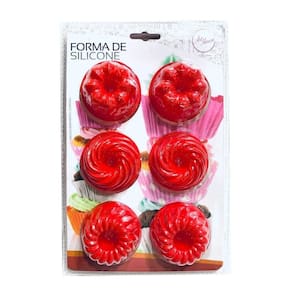 Conjunto De Formas Forminhas Silicone p/ Cupcakes 6 Unidade
