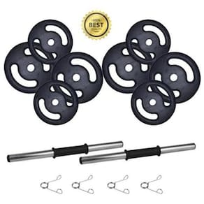 Kit 20Kg Anilha/ Halteres De Ferro Premium + Barra Oca