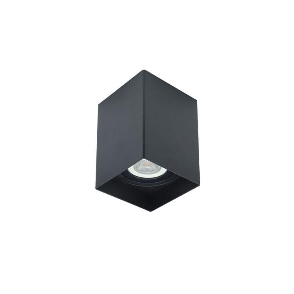 Spot de Sobrepor Nordecor Loch Par 20 E27 Quadrado Bivolt Preto
