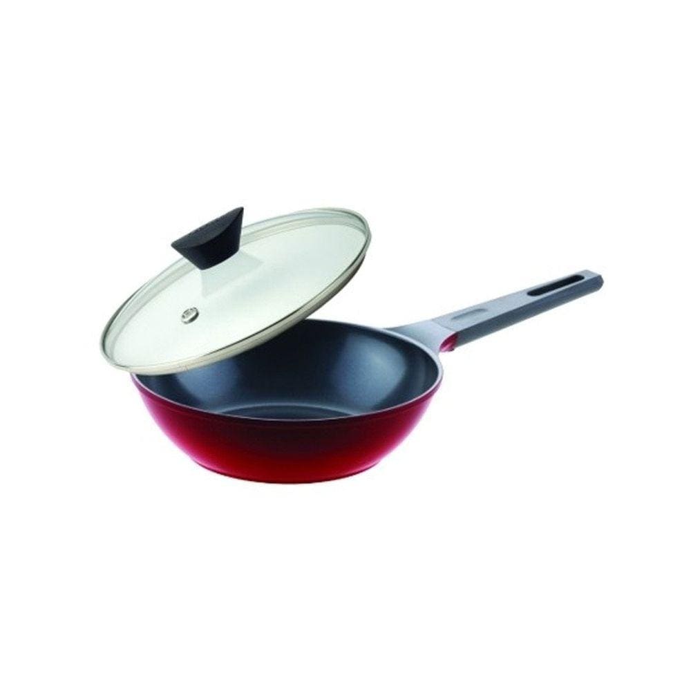 Frigideira Amie De 24cm Com Tampa De Vidro Vermelha Neoflam