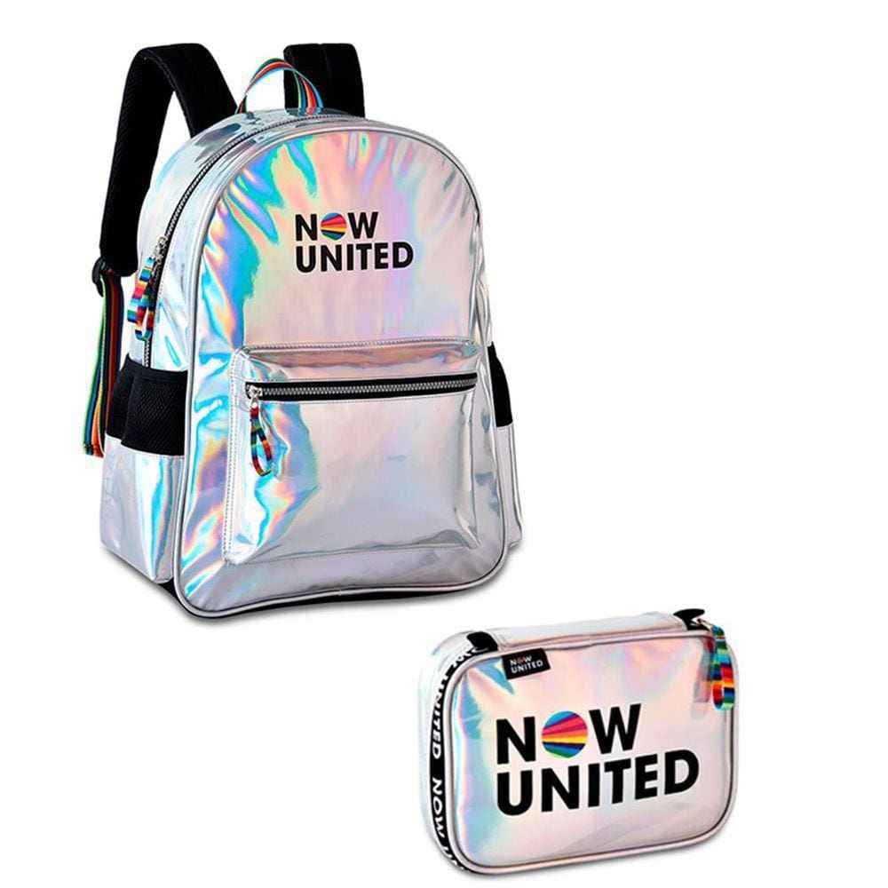 Kit Mochila E Estojo Holográfico Clio - Now United