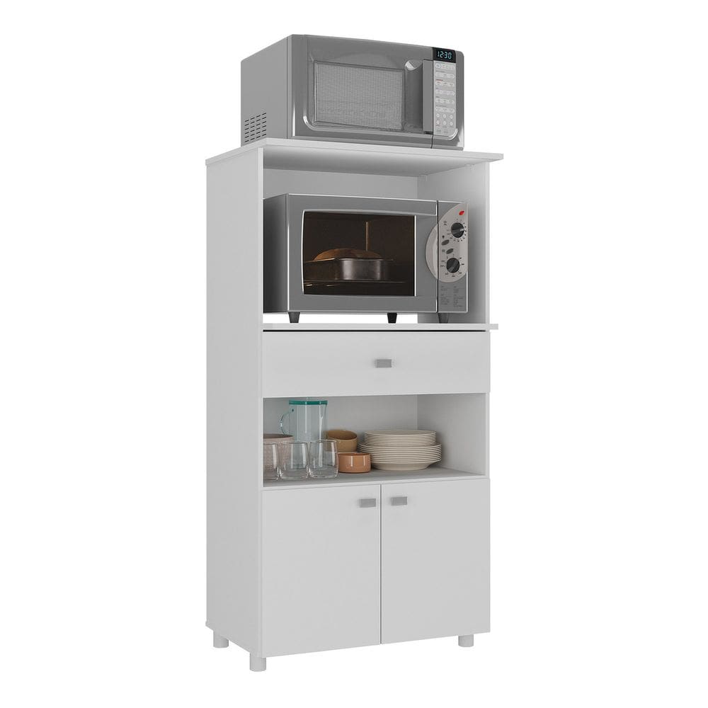 Balcão para Forno e Microondas Multimóveis 2 Portas 1 Gaveta FG4060G Branco