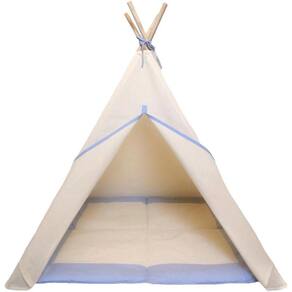 Cabana Infantil+Tapete Acolchoado Azul Claro 135X110X110Cm