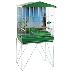 Viveiro Para Pássaros Dobrável Médio Duplex Verde