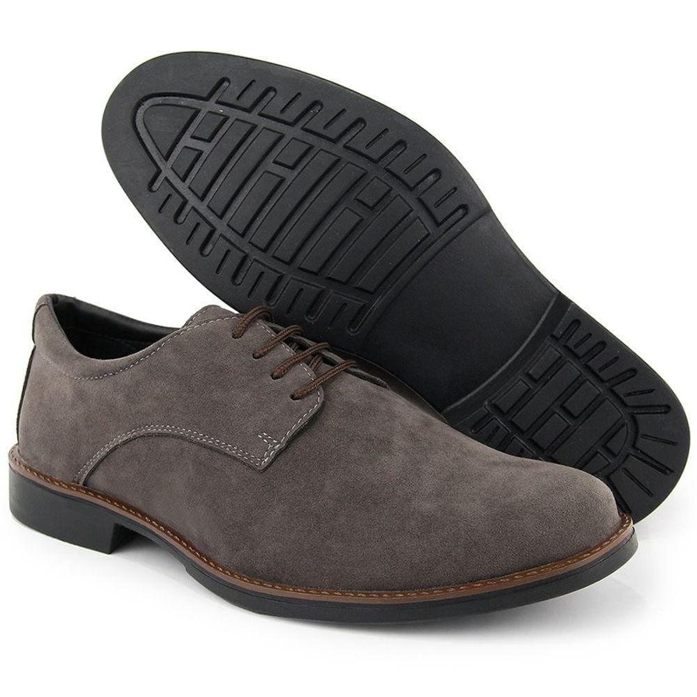 Sapato Casual Social Masculino Oxford Camurca Cinza - Br2