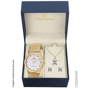 Champion Feminino Kit Redondo Analogico Br/Zirc Dour Esteira + Cd/Br Cn29034w