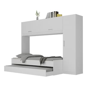 Bicama com Guarda-Roupa para colchão 88 x 188 cm Multimóveis FG2691 Branca