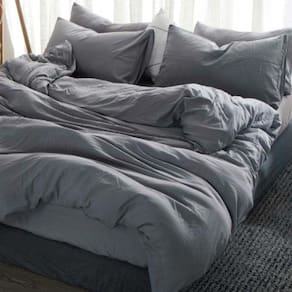 Jogo Cama Cinza Casal Super King 4 Peças Edredom 300X300Cm