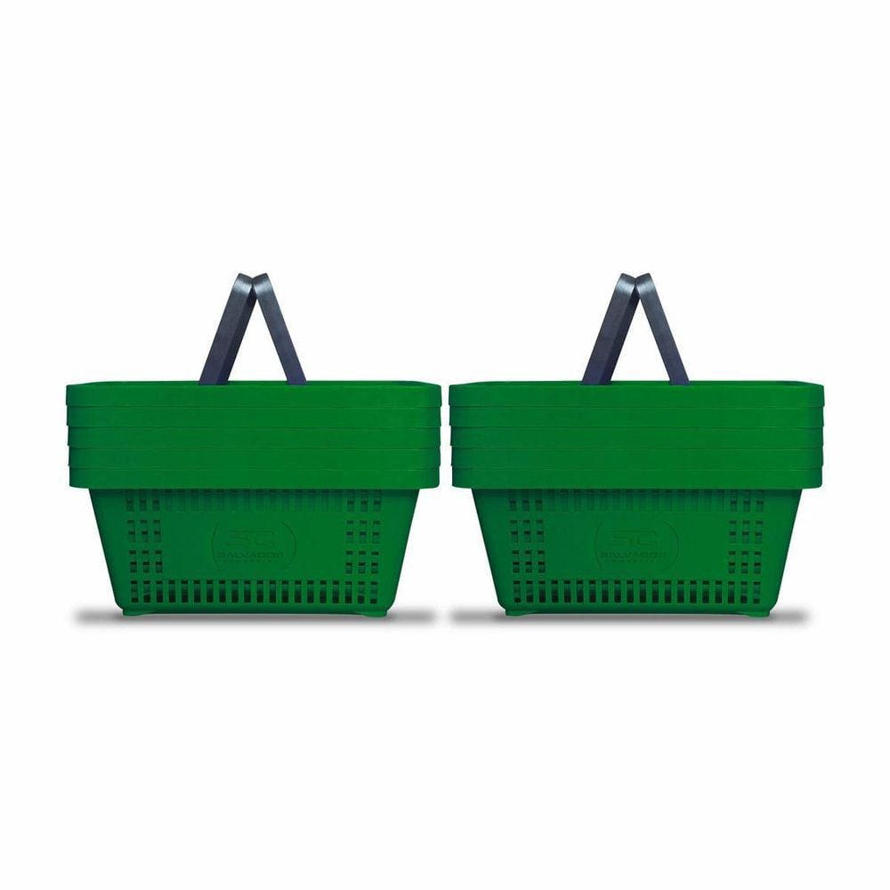 10 Cestos Compras Plástica D100 Cód. 3000 Verde Supermercado