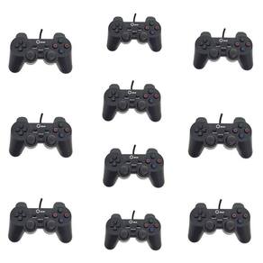 Kit 10 Controle Dualshock 2 Com Fio Ps2 Preto Lotus Ct007