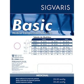 Meia Sigvaris 3/4 Panturrilha Basic Média Compressão 20-30 Mmh