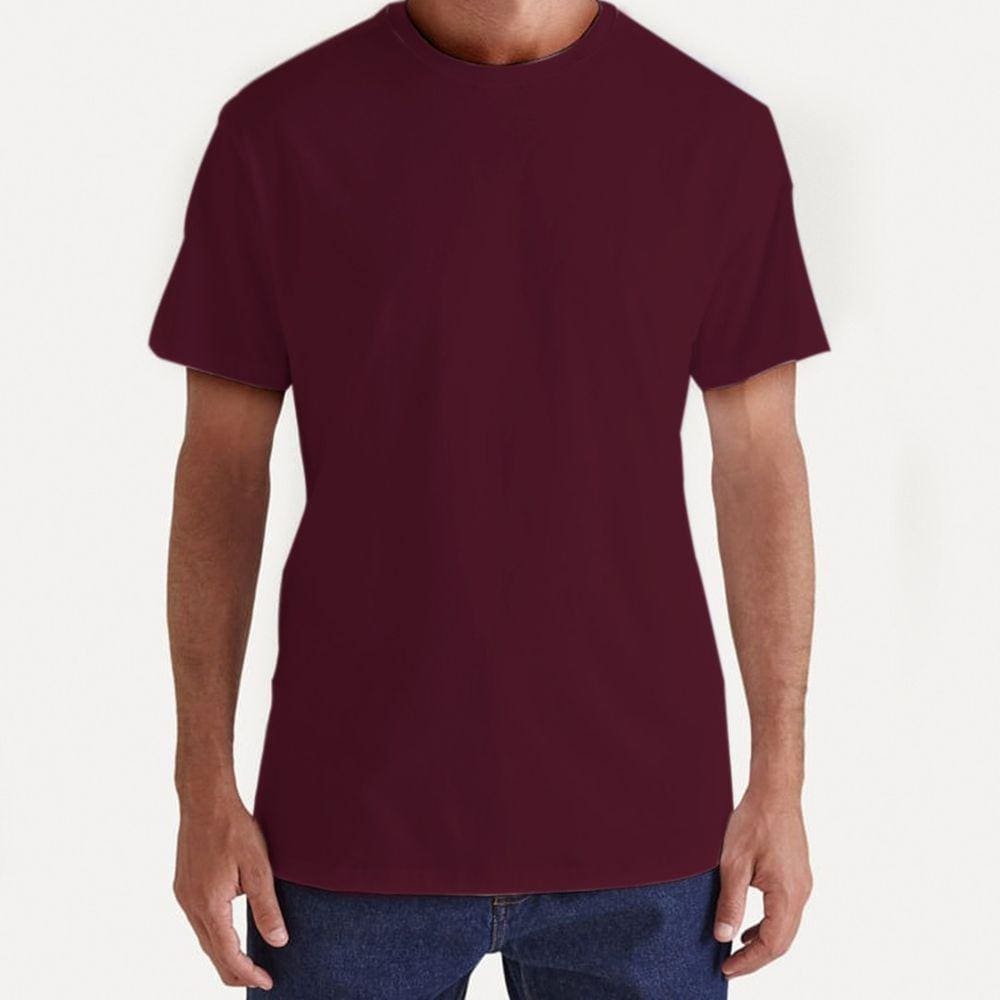 Camiseta Casual Básica Lisa Masculina Algodão 30.1