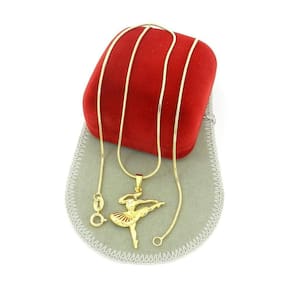 Corrente Feminina 45Cm Bailarina Folheado Ouro Cr214