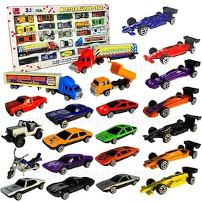 Kit 25 Carrinhos De Metal Carro De Brinquedo Miniaturas
