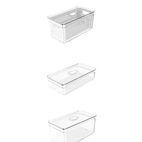 Kit 3 Caixas Organizadora Geladeira Frutas Verduras Legumes