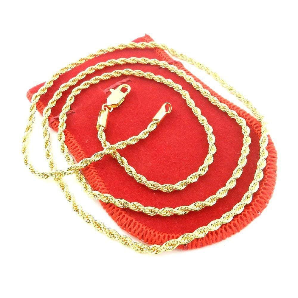 Corrente Masculina 80Cm 3Mm Largura Folheado Ouro Cr747