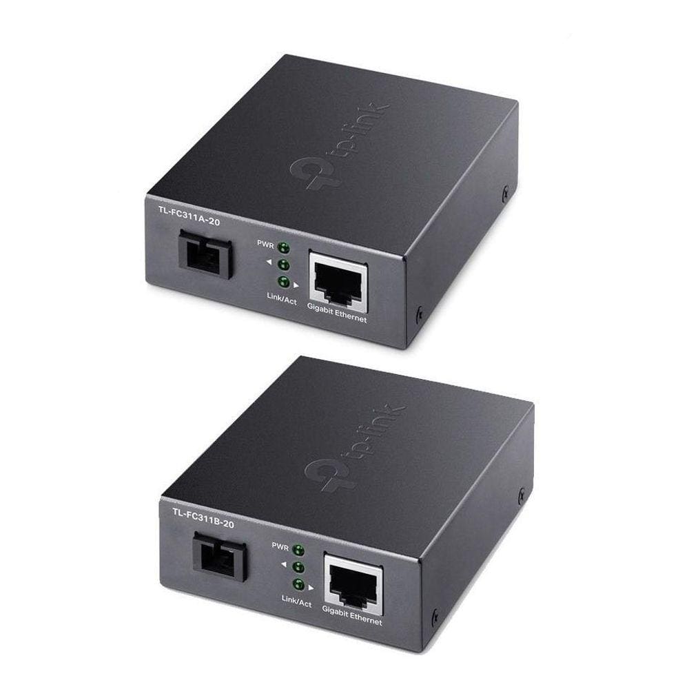 Kit Conversor De Mídia Wdm Gigabit Sc Fc311A E Fc311B Tplink