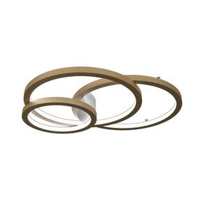 Plafon Led Moderno 86Cm Com 3 Aros Sala De Estar