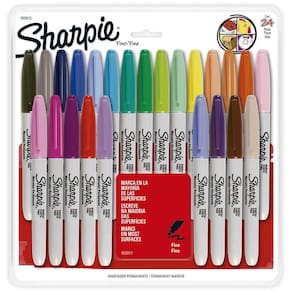 Marcador Permanente Ponta Fina Kit Com 24 Cores Sharpie