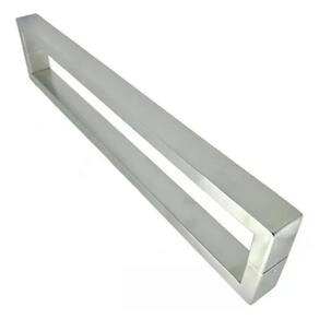Puxador H 80 Cm Quadrado Duplo Pisa Inox Escovado Soprano