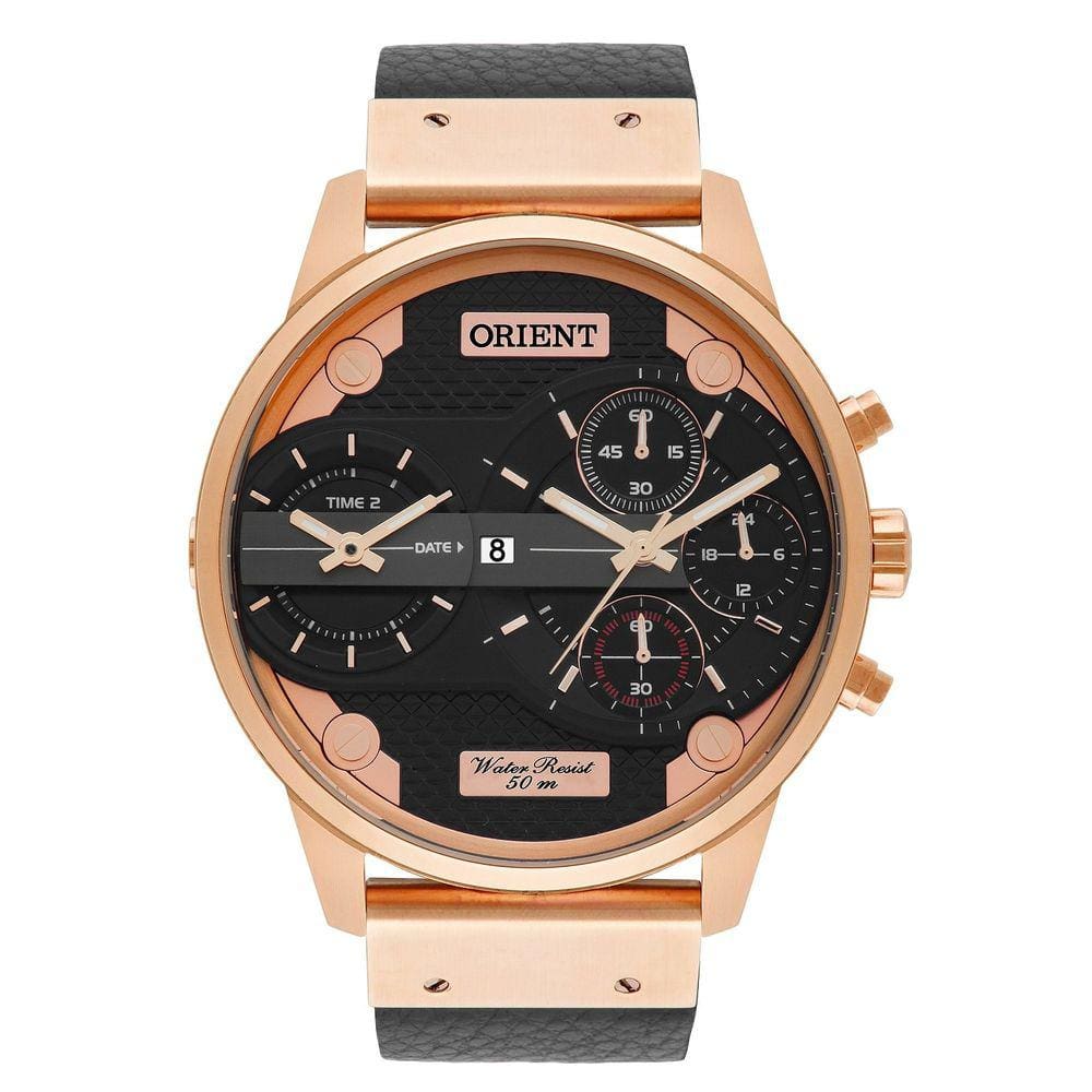 Relogio Orient Masculino Mrsct001 P1px Rose Couro Preto