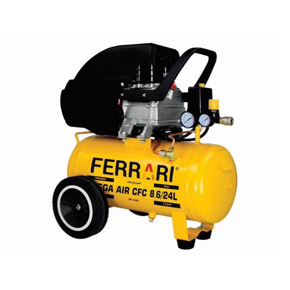 Compressor De Ar Ferrari Mega Air Cfc 8,6/24L - 2Hp - 127V