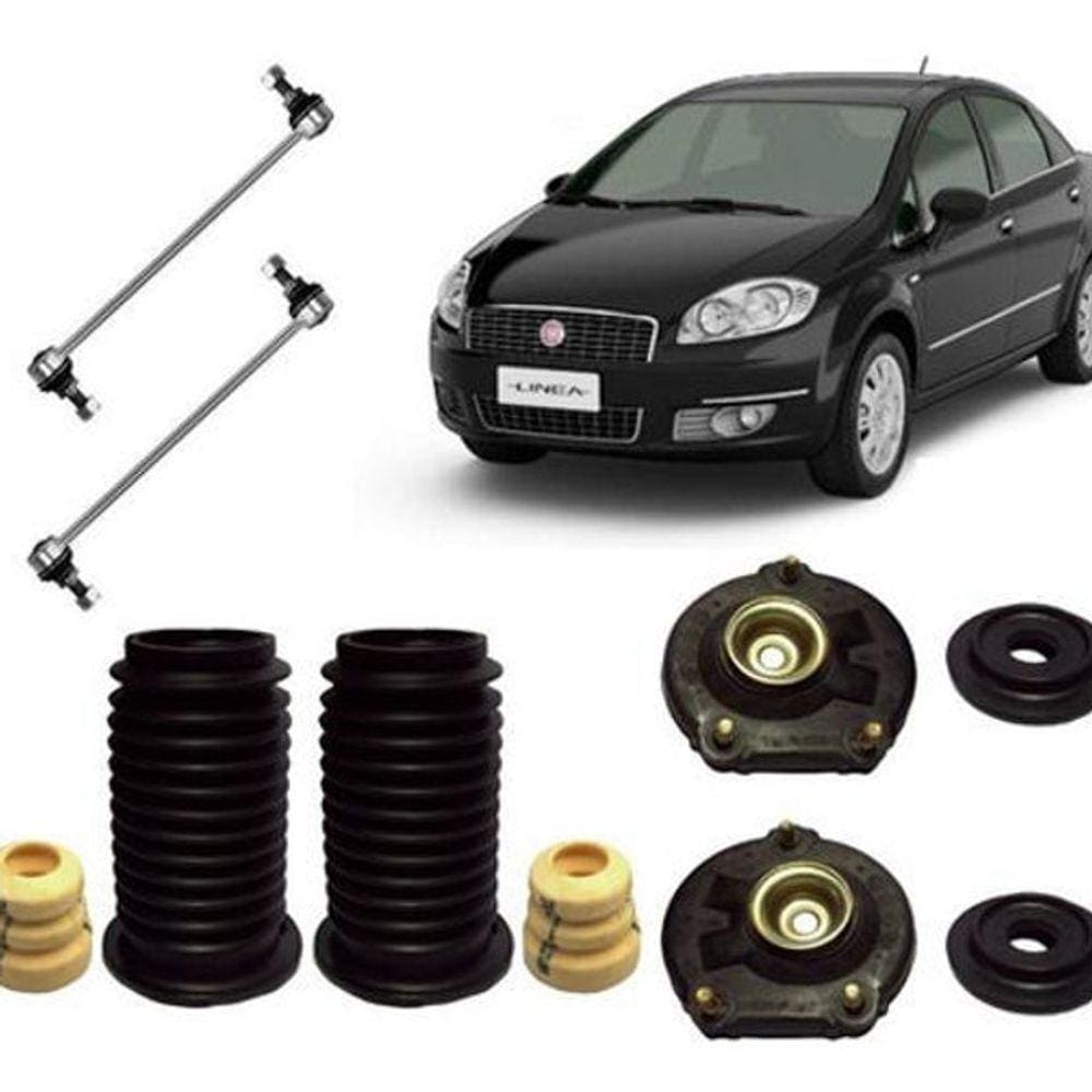 Kit 2 Coxim Batente Bieleta Dianteira Fiat Linea 2008 A 2016
