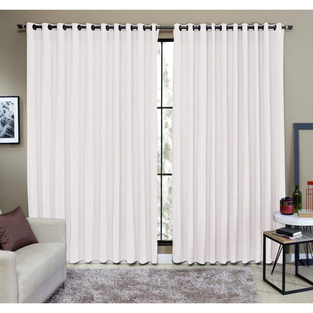 Cortina Tecido Rustico 3,00M X 2,30M Semi Blackout Branco