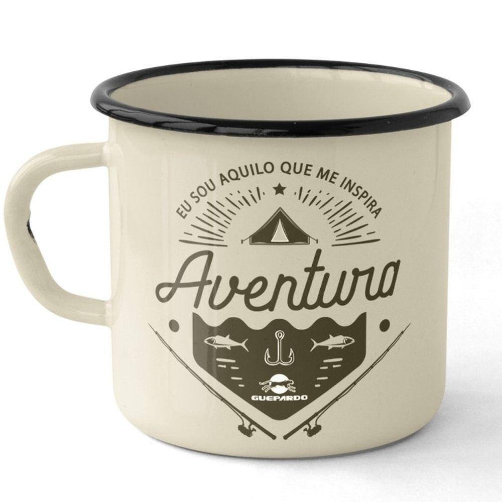 Caneca em Ferro Esmaltado Guepardo UC0701 Estampada