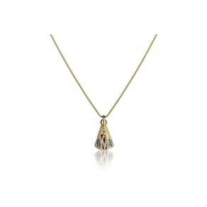 Colar Nossa Senhora Aparecida Folheado Em Ouro 18K