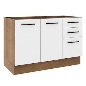 Balcão de Pia Madesa Agata 2 Portas e 3 Gavetas - Rustic/Branco