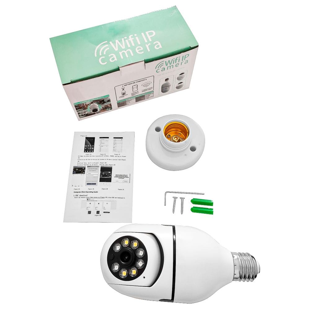 Câmera Dome Robô Lâmpada Wifi IP 1080p Full HD Zoom Audio Ptz 360 Micro Sd Yoosee Baba Eletrônica