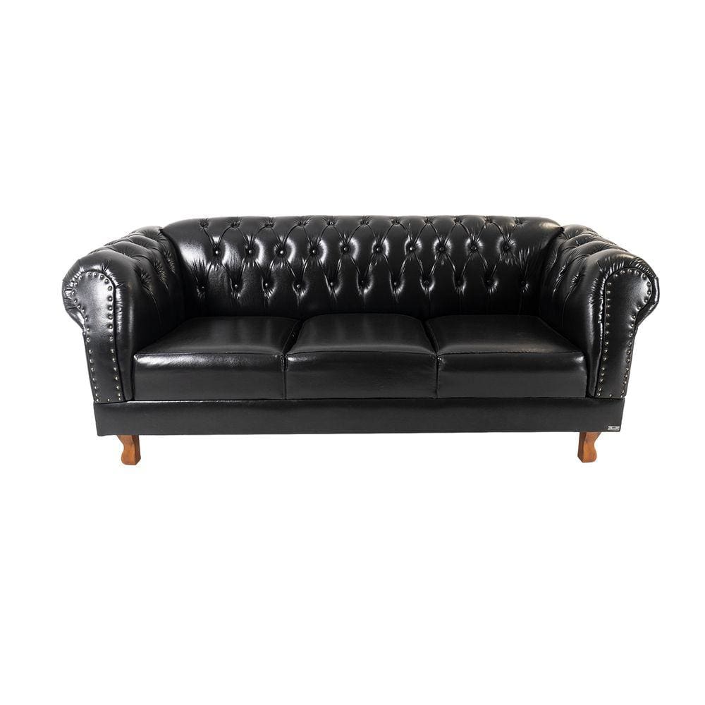 Sofa Chesterfield Duque Preto 2M Sala Recepcao Barbearia