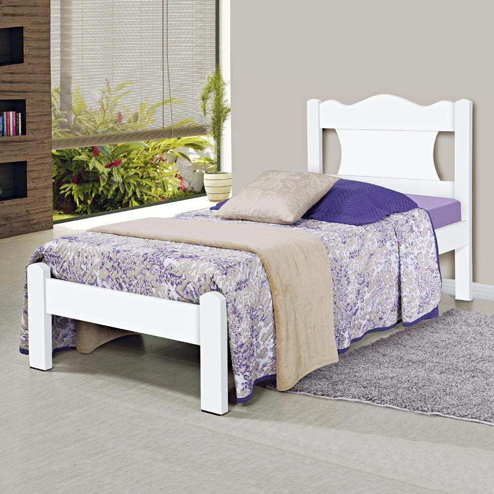 Cama de Solteiro Munique 2102d/1 Branco - Gabrielli Móveis
