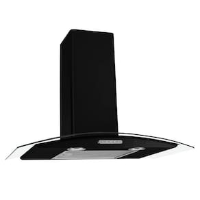 Coifa De Parede 70cm Vidro Curvo Duto Slim Fogatti Preto 220