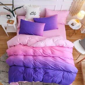 Jogo De Cama 7 Pç Casal Queen Degradê Purple Com Edredom